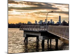 Jetty View with Manhattan and One World Trade Center (1WTC) at Sunset-Philippe Hugonnard-Mounted Photographic Print