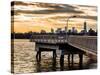 Jetty View with Manhattan and One World Trade Center (1WTC) at Sunset-Philippe Hugonnard-Stretched Canvas