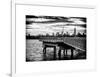 Jetty View with Manhattan and One World Trade Center (1WTC) at Sunset-Philippe Hugonnard-Framed Art Print