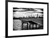 Jetty View with Manhattan and One World Trade Center (1WTC) at Sunset-Philippe Hugonnard-Framed Art Print