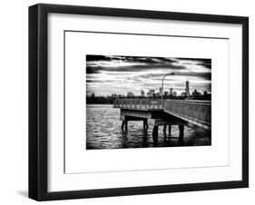 Jetty View with Manhattan and One World Trade Center (1WTC) at Sunset-Philippe Hugonnard-Framed Art Print