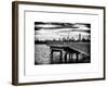 Jetty View with Manhattan and One World Trade Center (1WTC) at Sunset-Philippe Hugonnard-Framed Art Print