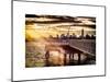 Jetty View with Manhattan and One World Trade Center (1WTC) at Sunset-Philippe Hugonnard-Mounted Art Print