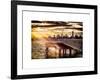 Jetty View with Manhattan and One World Trade Center (1WTC) at Sunset-Philippe Hugonnard-Framed Art Print