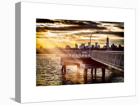 Jetty View with Manhattan and One World Trade Center (1WTC) at Sunset-Philippe Hugonnard-Stretched Canvas