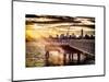 Jetty View with Manhattan and One World Trade Center (1WTC) at Sunset-Philippe Hugonnard-Mounted Art Print