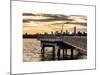 Jetty View with Manhattan and One World Trade Center (1WTC) at Sunset-Philippe Hugonnard-Mounted Art Print