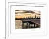 Jetty View with Manhattan and One World Trade Center (1WTC) at Sunset-Philippe Hugonnard-Framed Art Print