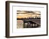 Jetty View with Manhattan and One World Trade Center (1WTC) at Sunset-Philippe Hugonnard-Framed Art Print