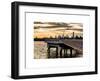 Jetty View with Manhattan and One World Trade Center (1WTC) at Sunset-Philippe Hugonnard-Framed Art Print