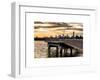 Jetty View with Manhattan and One World Trade Center (1WTC) at Sunset-Philippe Hugonnard-Framed Art Print