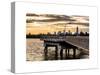 Jetty View with Manhattan and One World Trade Center (1WTC) at Sunset-Philippe Hugonnard-Stretched Canvas