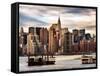 Jetty View with Manhattan and the Chrysler Building-Philippe Hugonnard-Framed Stretched Canvas