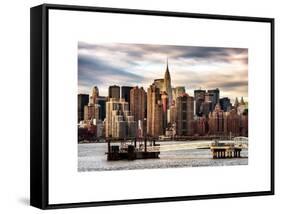 Jetty View with Manhattan and the Chrysler Building-Philippe Hugonnard-Framed Stretched Canvas