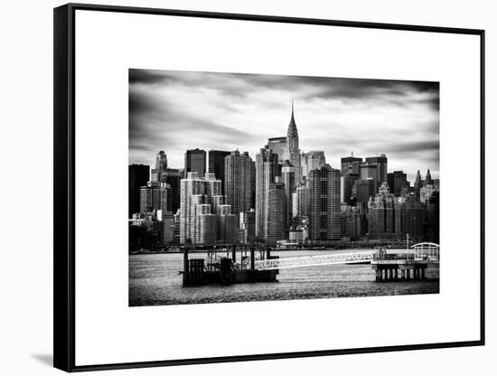 Jetty View with Manhattan and the Chrysler Building-Philippe Hugonnard-Framed Stretched Canvas