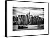 Jetty View with Manhattan and the Chrysler Building-Philippe Hugonnard-Framed Stretched Canvas