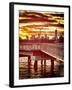 Jetty View with NYC and One World Trade Center (1WTC) at Red Sunset-Philippe Hugonnard-Framed Photographic Print