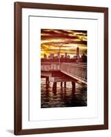 Jetty View with NYC and One World Trade Center (1WTC) at Red Sunset-Philippe Hugonnard-Framed Art Print