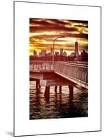Jetty View with NYC and One World Trade Center (1WTC) at Red Sunset-Philippe Hugonnard-Mounted Art Print