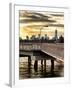 Jetty View with NYC and One World Trade Center (1WTC) at Sunset-Philippe Hugonnard-Framed Photographic Print