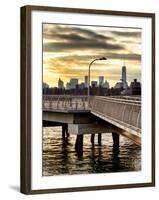 Jetty View with NYC and One World Trade Center (1WTC) at Sunset-Philippe Hugonnard-Framed Photographic Print