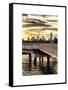 Jetty View with NYC and One World Trade Center (1WTC) at Sunset-Philippe Hugonnard-Framed Stretched Canvas