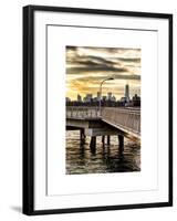 Jetty View with NYC and One World Trade Center (1WTC) at Sunset-Philippe Hugonnard-Framed Art Print