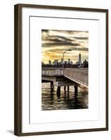 Jetty View with NYC and One World Trade Center (1WTC) at Sunset-Philippe Hugonnard-Framed Art Print