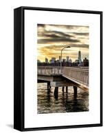 Jetty View with NYC and One World Trade Center (1WTC) at Sunset-Philippe Hugonnard-Framed Stretched Canvas