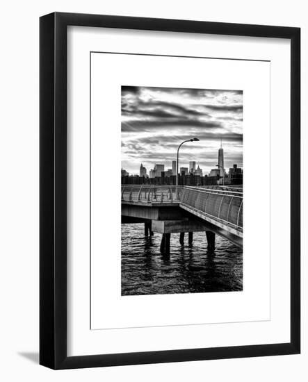 Jetty View with NYC and One World Trade Center (1WTC) at Sunset-Philippe Hugonnard-Framed Art Print