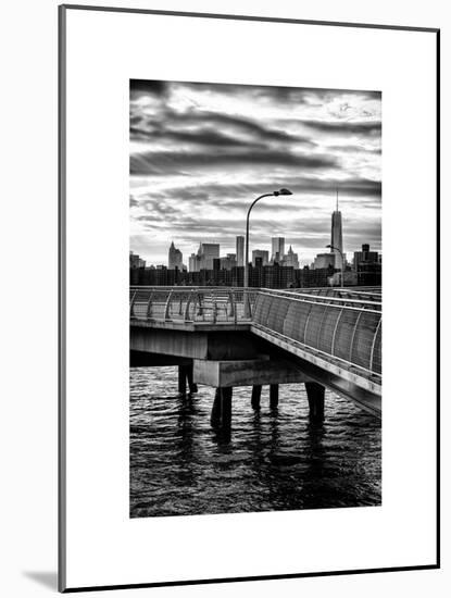 Jetty View with NYC and One World Trade Center (1WTC) at Sunset-Philippe Hugonnard-Mounted Art Print