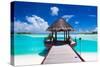 Jetty with Amazing Ocean View on Tropical Island-Martin Valigursky-Stretched Canvas