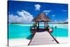 Jetty with Amazing Ocean View on Tropical Island-Martin Valigursky-Stretched Canvas