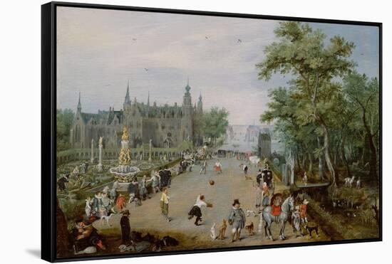 Jeu De Paume before a Country Palace, Ca 1614-Adriaen Pietersz van de Venne-Framed Stretched Canvas