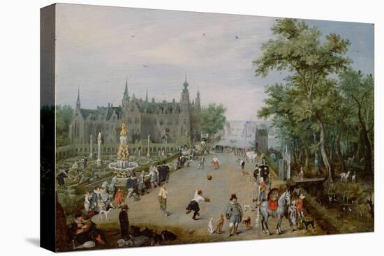 Jeu De Paume before a Country Palace, Ca 1614-Adriaen Pietersz van de Venne-Stretched Canvas