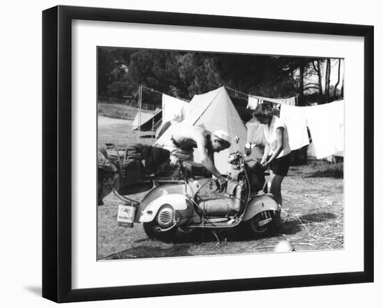 Jeune Couple en Camping, 1960-Charles Delius-Framed Art Print