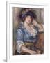 Jeune femme à la rose, femme en bleue-Pierre-Auguste Renoir-Framed Giclee Print