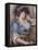 Jeune femme à la rose, femme en bleue-Pierre-Auguste Renoir-Framed Stretched Canvas