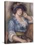 Jeune femme à la rose, femme en bleue-Pierre-Auguste Renoir-Stretched Canvas