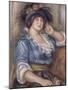 Jeune femme à la rose, femme en bleue-Pierre-Auguste Renoir-Mounted Giclee Print