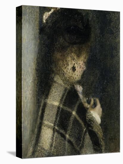 Jeune femme à la voilette-Pierre-Auguste Renoir-Stretched Canvas