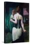 Jeune Femme Ajustant Son Corset - Young Woman Adjusting Her Corset - Peeinture De Pierre Carrier Be-Pierre Carrier-belleuse-Stretched Canvas