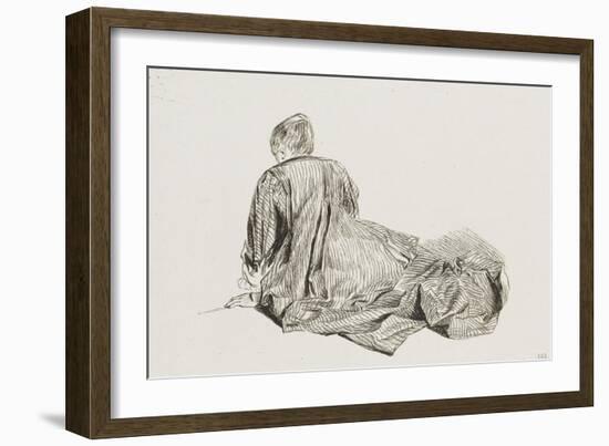 Jeune femme assise à terre-Jean Antoine Watteau-Framed Giclee Print