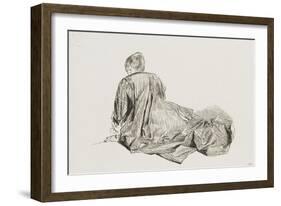 Jeune femme assise à terre-Jean Antoine Watteau-Framed Giclee Print