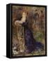 Jeune femme assise dans un jardin-Pierre-Auguste Renoir-Framed Stretched Canvas