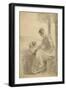 Jeune femme assise sur une balustrade, se détournant, dans un paysage-John Constable-Framed Premium Giclee Print