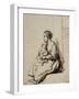 Jeune femme assise tenant son enfant sur ses genoux-Rembrandt van Rijn-Framed Giclee Print