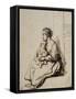 Jeune femme assise tenant son enfant sur ses genoux-Rembrandt van Rijn-Framed Stretched Canvas