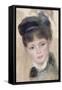 Jeune femme au chapeau noir-Pierre-Auguste Renoir-Framed Stretched Canvas