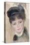 Jeune femme au chapeau noir-Pierre-Auguste Renoir-Stretched Canvas